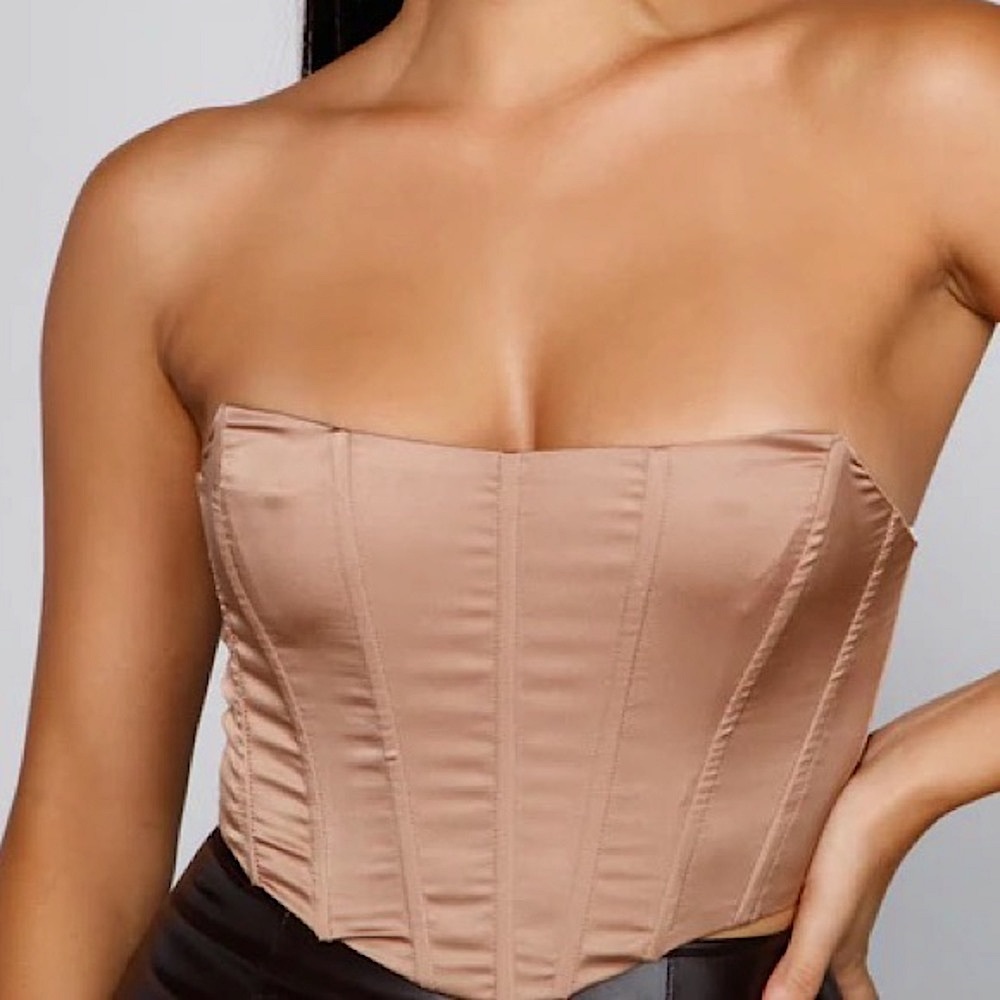Sleek Strapless Satin Corset NWOT